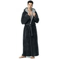 AMITOFO Long Robes for Men with Hood & Pockets，Soft Plush Full Length