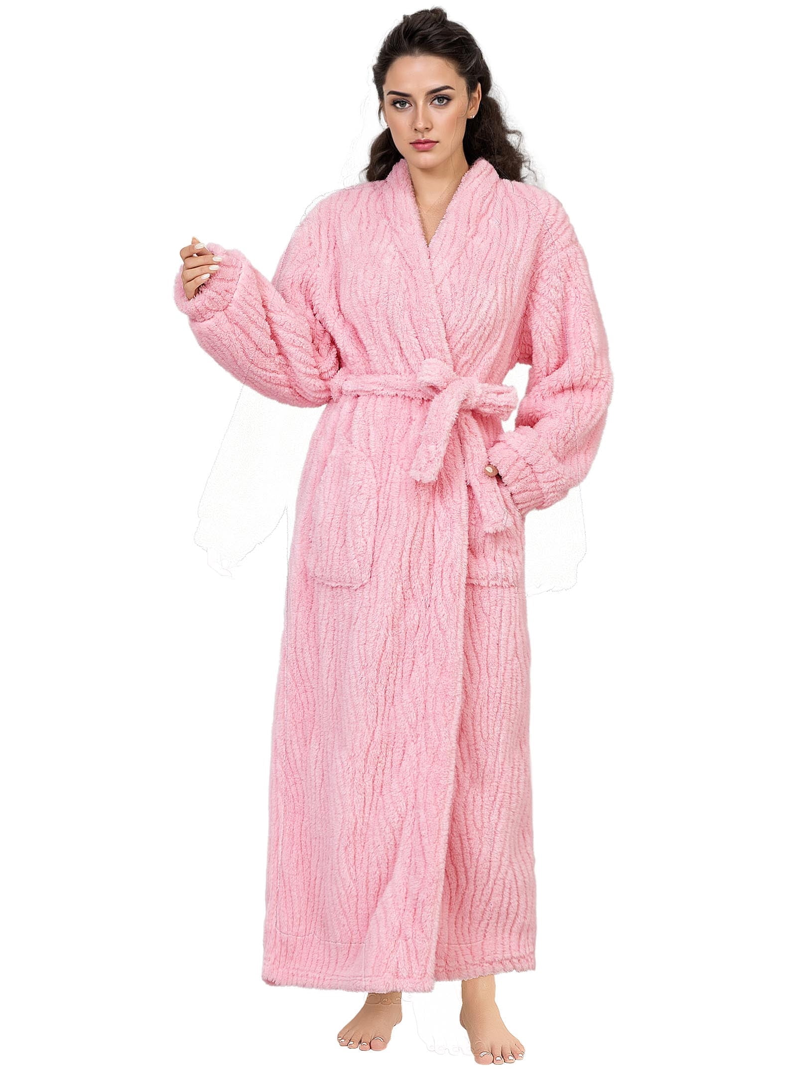 Fluffy Robe Animation AMITOFO Long Robes for Women, Soft Fluffy Fleece Bath Robe with Front ...