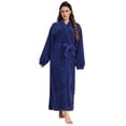 thumbnail image 1 of AMITOFO Long Robes for Women, Soft Fluffy Fleece Bath Robe with Front Pocket, Winter Warm Plush Lapel Women's Robes, Adjustable Belt, 1 of 8