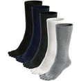 thumbnail image 1 of AMITOFO Mens Toe Socks Cotton Athletic Running Calf Five Finger Crew Socks,5 Pairs Size 11-13, 1 of 7