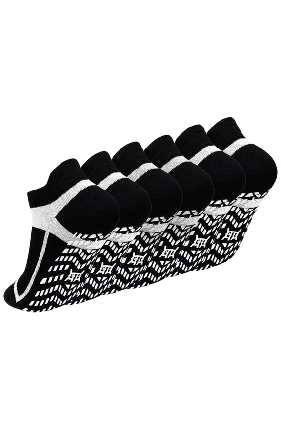 Non-Slip Grip Socks for Men – Anti-Slip Yoga Socks with Gripper, Perfect for Yoga, Pilates, and Fitness – 3 Pairs, Black, 11-13