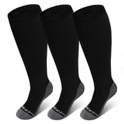 AMITOFO Plus Size Compression Socks Wide Calf for Women Men, 20-30 mmHg Wide Calf Knee High Circulation Socks for Circul