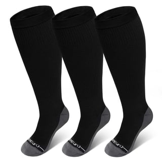 AMITOFO Plus Size Compression Socks Wide Calf for Women Men, 20-30 mmHg Wide Calf Knee High Circulation Socks for Circulation, Recovery & Daily Comfort, Size 4XL, Charcoal