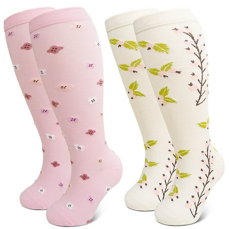 AMITOFO Plus Size Compression Socks for Women & Men Circulation (2 Pairs) – Graduated Support Socks for Running and Athletic Sports price history and forecast - AMITOFO
