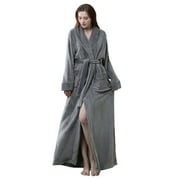 AMITOFO Plush Robes for Women Soft Warm Fleece Bathrobe Ladies Long Comfy Spa Bath Robe Housecoat