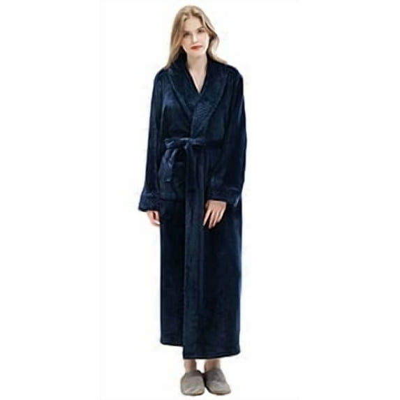 AMITOFO Plush Robes for Women Soft Warm Fleece Bathrobe Ladies Long Comfy Spa Bath Robe Housecoat