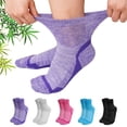 thumbnail image 1 of AMITOFO Socks for Diabetic-Friendly Comfort, 5 Pairs Non-Binding Bamboo Viscose Socks with Smooth Seamless Design, Moisture-Wicking Soft Breathable Socks for Sensitive Feet, Multicolor, Size 11-13, 1 of 7