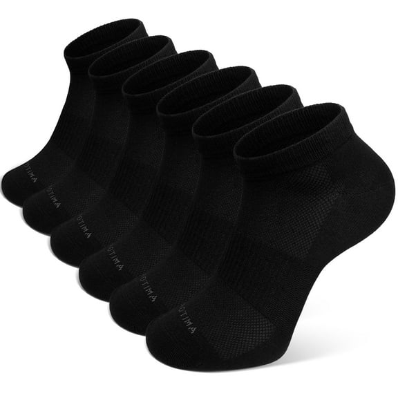 AMITOFO Women Low Cut Bamboo Viscose Ankle Socks, Thin Mesh Breathable Ultra - Soft & Moisture - Wicking Seamless Athletic Socks for Men and Women (Size 11 13, 6 Pair Black)