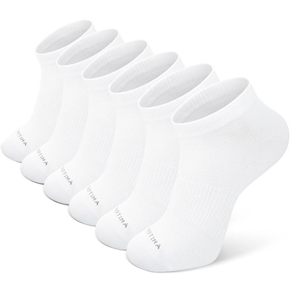 AMITOFO Women Low Cut Bamboo Viscose Ankle Socks, Thin Mesh Breathable Ultra - Soft & Moisture - Wicking Seamless Athletic Socks for Men and Women (Size 11 13, 6 Pair White)