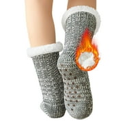 AMITOFO Women Slipper Fuzzy Socks Fluffy Sherpa Lined Soft Thick Knit Fleece Non Slip Warm Socks with Grippers