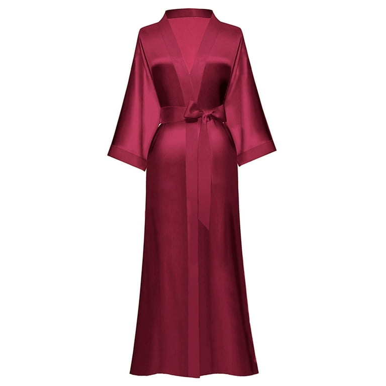 Kimono Bathrobe Red Silk Dressing Gown Shop Women's Satin Dressing - Main Image