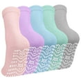 thumbnail image 1 of AMITOFO Women's Non-Slip Grip Socks,Non Slip Socks with Rubber Gripper Bottom,Ideal for Yoga, Pilates,Hospital Use,5-Pair Gripper socks,Size 6-9, 1 of 8