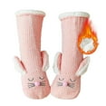 thumbnail image 1 of AMITOFO Womens Fuzzy Warm Sherpa Slipper Socks Cute 3D Cartoon Rabbit Fleece Lined Sleeping Mid Calf Socks For Ladies Girls Winter Christmas Gifts, 1 of 8