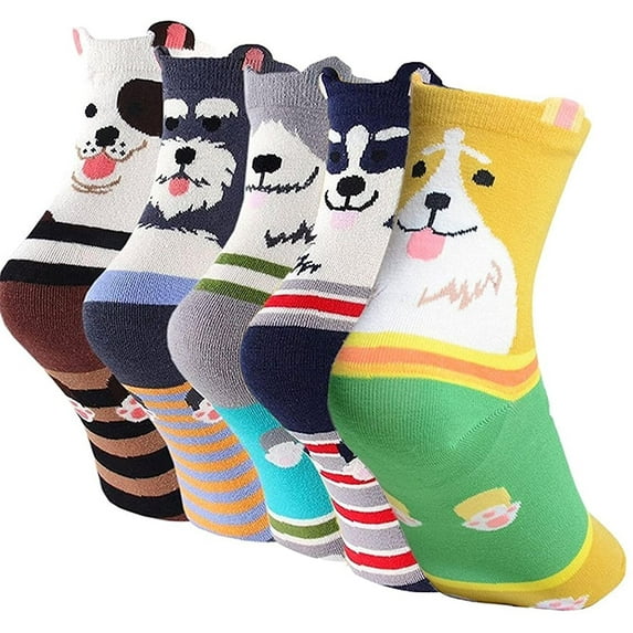AMITOFO Womens Girls Funny Novelty Ankle Socks Cute Colorful Cartoon Animal Food Patterned Casual Quarter Socks Gift,5 Pairs