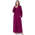 thumbnail image 1 of AMITOFO Womens Zip Up Fleece Robe Warm Loose Flannel Plush Zipper Lounger Bathrobe for Ladies 2XL-3XL & Rose Red, 1 of 7