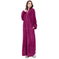 thumbnail image 1 of AMITOFO Womens Zip Up Fleece Robe Warm Loose Flannel Plush Zipper Lounger Bathrobe for Ladies 2XL-3XL & Rose Red, 1 of 9