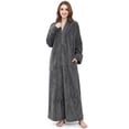 thumbnail image 1 of AMITOFO Womens Zip Up Fleece Robe Warm Loose Flannel Plush Zipper Lounger Bathrobe for Ladies, Gray, 1 of 8