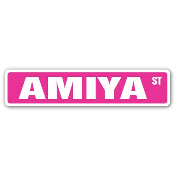 AMIYA Street Sign Childrens Name Room Sign | Indoor/Outdoor |  18" Wide