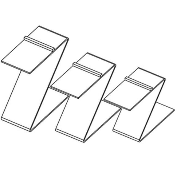 AMKO CTP1205 Acyrlic Beveled Edge Slant Shoe Risers - Set of 3