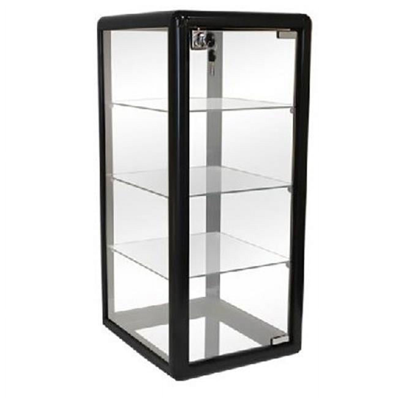 AMKO F1302B 14 x 27 in. Glass Countertop Showcase Tower Display Case