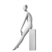 AMKO KATE-4 Realistic Wood Stool Female Mannequin - Matte White - 6 - 33in. - 24in. - 35in.