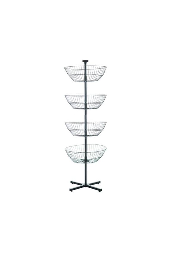 AMKO Spinning Basket Rack, Black