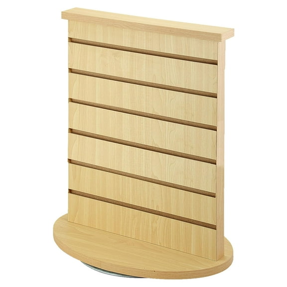 AMKO WD2CT Slatwall Merchandiser, Rotating Countertop Display  Spinning Rack with Maple Finish. Retail Store Fixtures and Equipment