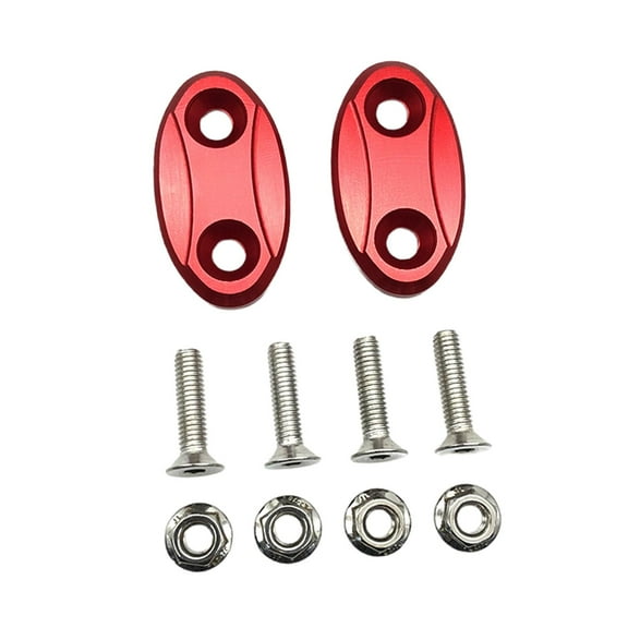 AMLESO 2 Pieces Motorcycle Mirror Mount Riser, Sturdy, Motorcycle Mirror Adapter, for Replacement Repair Parts Red