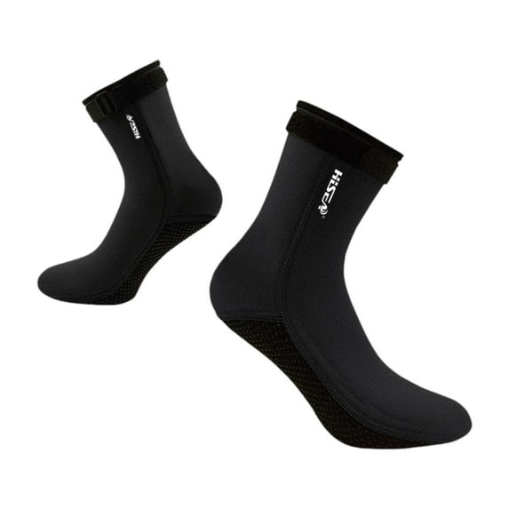 AMLESO 3mm Neoprene Socks Diving Socks Fitness Accessories Equipment Soft Wetsuit Socks Swim Socks for Swimming Outdoor Sports Beach Black L