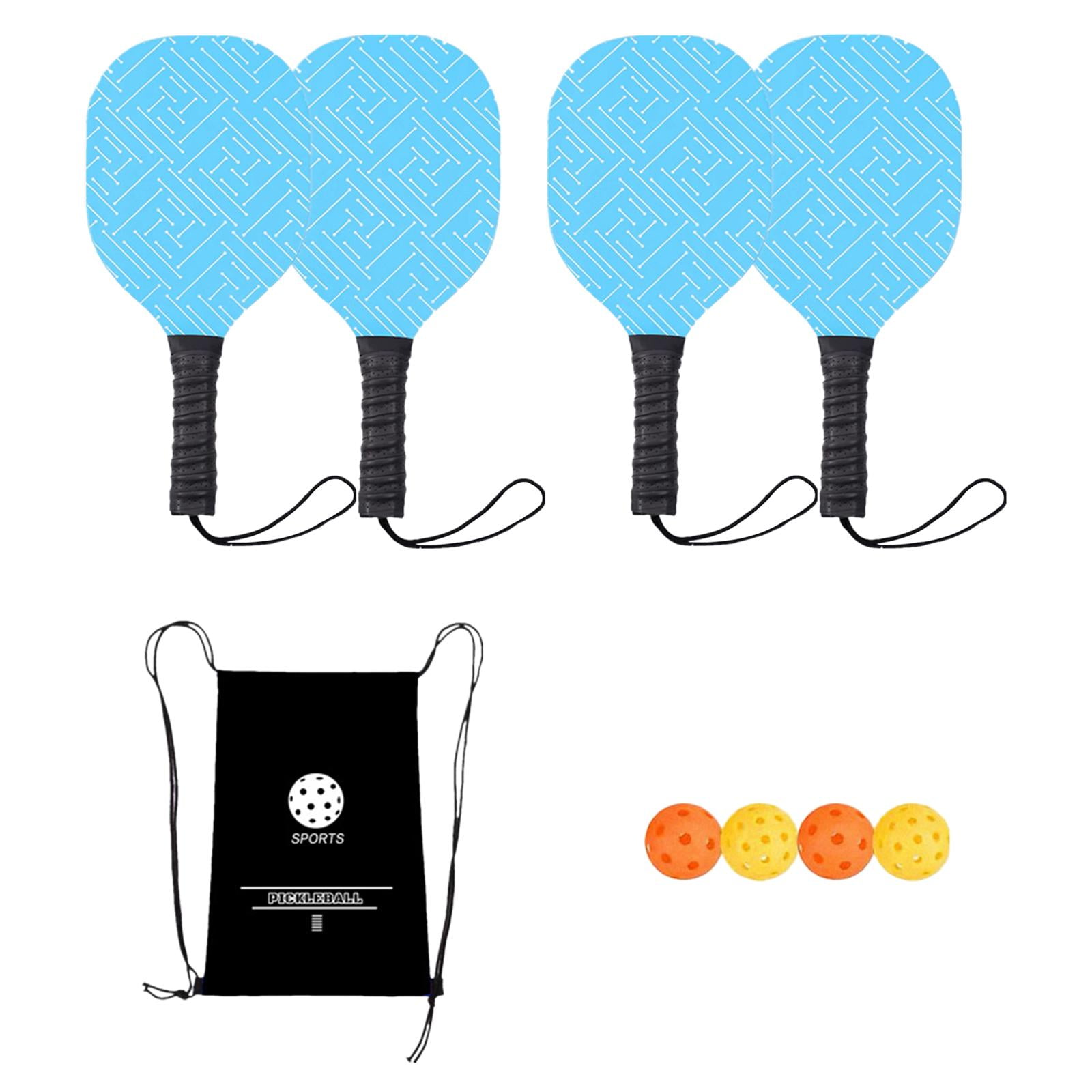 AMLESO 4 Pieces Pickleball Rackets with Ergonomic Grip Portable Wood