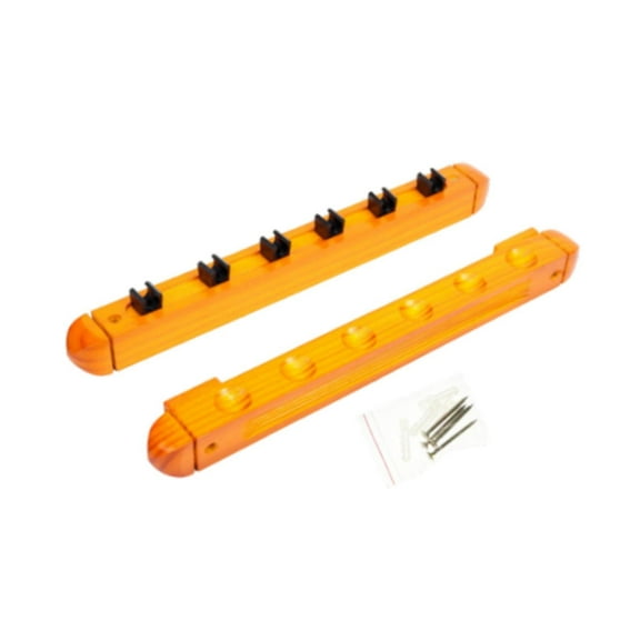 AMLESO Billiard Pool Cue Rack Pool Stick Holders Portable Wood Wall Mounted Billiard Cue Holder for Club Recreation Room Accessories Yellow