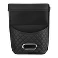 thumbnail image 1 of AMLESO Car Seat Organizer Storage Pocket Phone Holder for Car Headrest Hanging Multifunctional Tissue Storage Bag PU Leather Black, 1 of 9