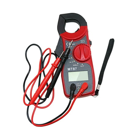 AMLESO Digital Clamp Meter Multimeter Tester Ammeter Resistance Tester,Utility Tool,Sturdy, DC Multimeter for Measure Current Red Black