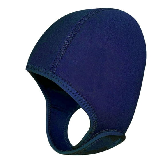 AMLESO Diving Hood Swim Hat, Neoprene Wetsuit Hood Headgear with Chin Strap, Swimming Cap Thermal Hood, for Swimming Surfing Rafting Dark Blue