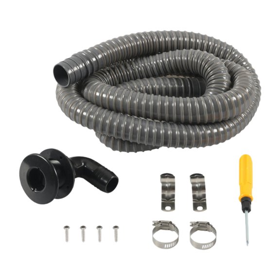 AMLESO Generic Marine Bilge Pump Hose Flexible 1-1/8 inch Plumbing Installation Kit Black Elbow