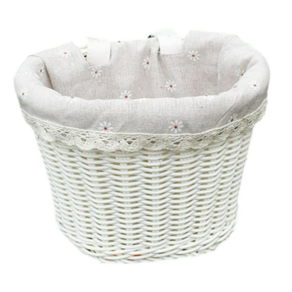 AMLESO Kids Bike Basket Accessories Bike Hanging Basket for Children Toddlers Girls White