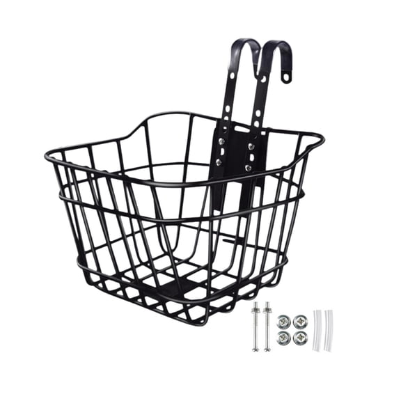 AMLESO Kids Bike Basket Front Decor Children Front Basket Versatile Iron Handlebar Basket Cycling Basket for Shopping Street
