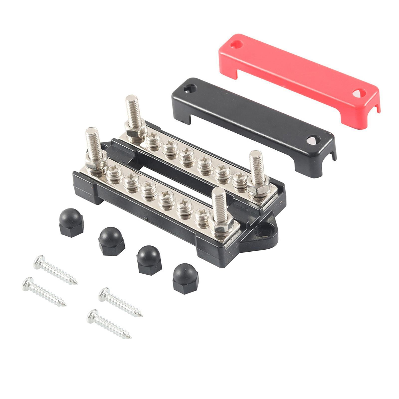 AMLESO Power Distribution Block with Cover Double Row 150A Marine Bus