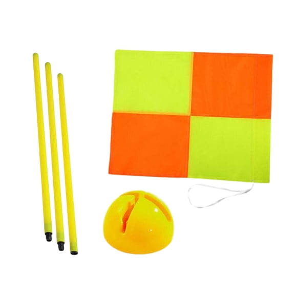 AMLESO Soccer Corner Flag Football Field Corner Flag Supplies Bright Colors Playing Field Equipment Training Sports Flag for Outdoor 1.5m yellow base