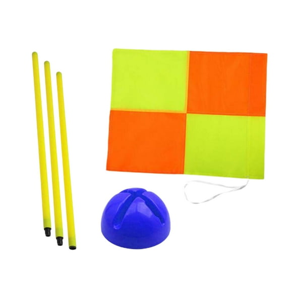 AMLESO Soccer Corner Flag Football Field Corner Flag Supplies Bright Colors Playing Field Equipment Training Sports Flag for Outdoor 1.5m pole blue base