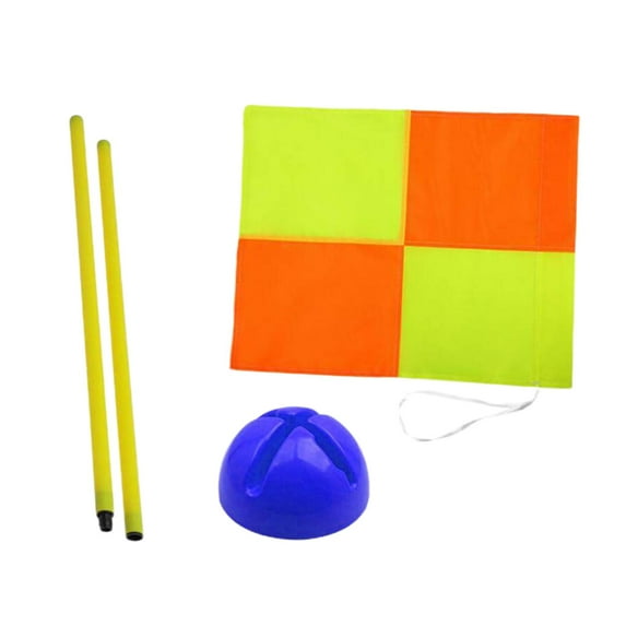 AMLESO Soccer Corner Flag Football Field Corner Flag Supplies Bright Colors Playing Field Equipment Training Sports Flag for Outdoor 1m pole blue base