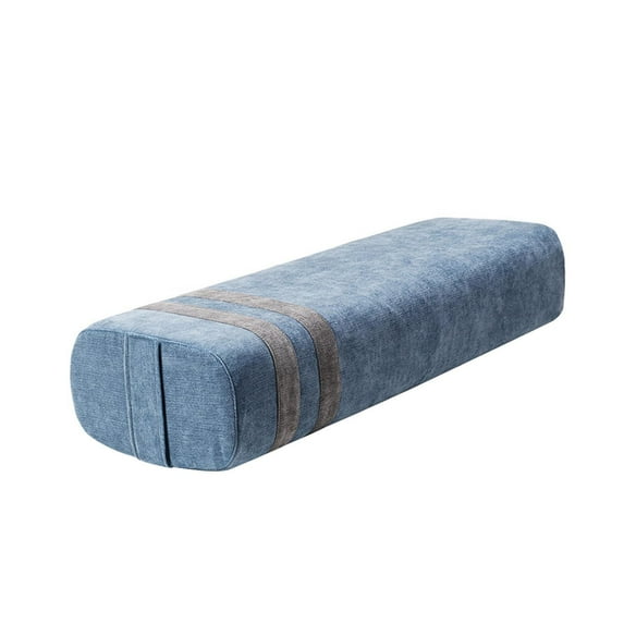AMLESO Yoga Bolster Pillow Rectangular Yoga Pillow Professional Easy to Carry Removable Cover Comfortable Women with Carrying Handle Blue