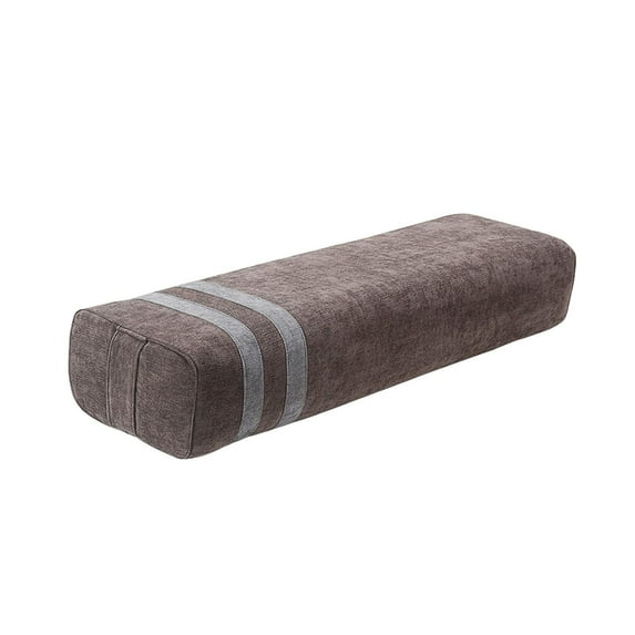 AMLESO Yoga Bolster Pillow Rectangular Yoga Pillow Professional Easy to Carry Removable Cover Comfortable Women with Carrying Handle Brown
