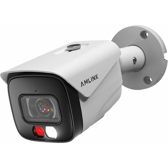 AMLINK 4K/8MP Security AI IP PoE Camera, Night Color 100ft, Human/Vehicle Detection, NDAA Compliant, Indoor Outdoor Surveillance Bullet, 2-Way Audio, Support 256GB MicroSD, Deterrent, AL8M-B8199EW