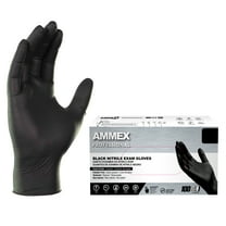 AMMEX Black Nitrile Exam Gloves, Size Large, 100 Count, Light-Duty
