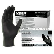 AMMEX Black Nitrile Exam Gloves, Size Medium, 1000 Count, Light-Duty