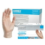 AMMEX Clear Vinyl Medical Gloves, Case of 1000, 3 Mil, Size Medium, Latex Free, Powder Free, Disposable, Non-Sterile, Food Safe, VPF64100