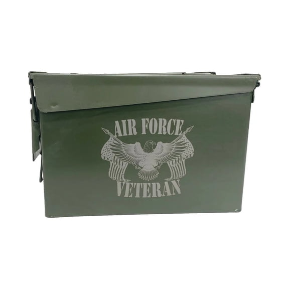 AMMO CAN MAN One (1) Laser Engraved "VETERAN - AIR FORCE" Grade 1 Ammo Can with or w/o Lock Kit - 50 Cal