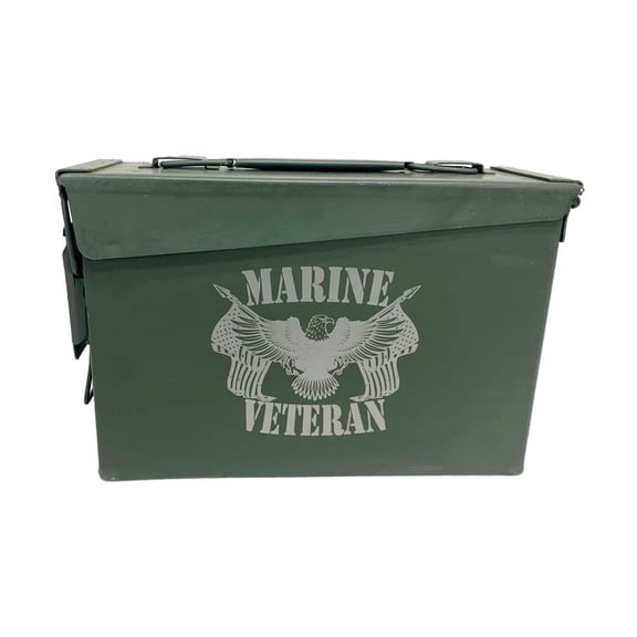 AMMO CAN MAN One (1) Laser Engraved "VETERAN - MARINE" Grade 1 Ammo Can with or w/o Lock Kit - 50 Cal