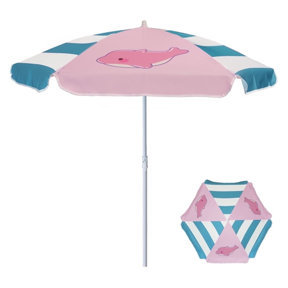 AMMSUN, Kids Umbrella, 5ft, UPF50+ Seaside Outdoor Sun Protection
